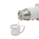 Botella de agua con aislamiento térmico, taza con aislamiento de vacío de acero inoxidable, blanco